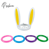 1Set 4 Rings Easter Inflatable Bunny Ring Toss Games Kids Happy Party Decor Game For Favors A