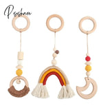 1Set Baby Wooden Rattle Toys Play Gym Mobile Hanging Sensory Foldable Frame Activity Room