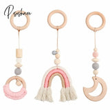 1Set Baby Wooden Rattle Toys Play Gym Mobile Hanging Sensory Foldable Frame Activity Room