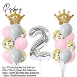 1St 1 2 3 4 5 6 7 8 9 Years Old Happy Birthday Number Foil Balloons Baby Girl First Party