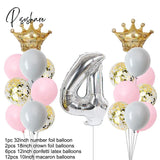 1St 1 2 3 4 5 6 7 8 9 Years Old Happy Birthday Number Foil Balloons Baby Girl First Party