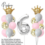 1St 1 2 3 4 5 6 7 8 9 Years Old Happy Birthday Number Foil Balloons Baby Girl First Party