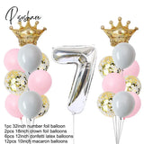 1St 1 2 3 4 5 6 7 8 9 Years Old Happy Birthday Number Foil Balloons Baby Girl First Party