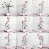 1St 1 2 3 4 5 6 7 8 9 Years Old Happy Birthday Number Foil Balloons Baby Girl First Party