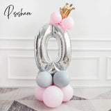 1St 1 2 3 4 5 6 7 8 9 Years Old Happy Birthday Number Foil Balloons Baby Girl First Party