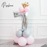 1St 1 2 3 4 5 6 7 8 9 Years Old Happy Birthday Number Foil Balloons Baby Girl First Party