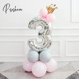 1St 1 2 3 4 5 6 7 8 9 Years Old Happy Birthday Number Foil Balloons Baby Girl First Party