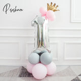 1St 1 2 3 4 5 6 7 8 9 Years Old Happy Birthday Number Foil Balloons Baby Girl First Party