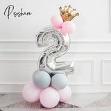 1St 1 2 3 4 5 6 7 8 9 Years Old Happy Birthday Number Foil Balloons Baby Girl First Party