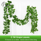 2.1M Artificial Plant Green Ivy Leaf Garland Silk Wall Hanging Vine Home Garden Decoration Wedding