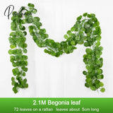 2.1M Artificial Plant Green Ivy Leaf Garland Silk Wall Hanging Vine Home Garden Decoration Wedding