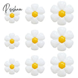 2/3/5Pcs White Daisy Flower Foil Balloon Plumeria Helium Ball Wedding Kids Birthday Party