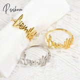 2/4/6Pcs Bismillah Napkin Rings Eid Mubarak Muslim Islamic Ramadan Kareem Alloy Napkin Buckle Wedding Dinner Table Decorations