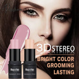 2 Colors Highlighter Makeup Glitter Contouring Bronzer For Face Shimmer Powder Creamy Texture