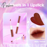 2 In 1 Dual Head Ultralight Misty Velvet Lip Gloss Non-Cracking Anti-Transfer Long-Lasting