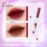 2 In 1 Dual Head Ultralight Misty Velvet Lip Gloss Non-Cracking Anti-Transfer Long-Lasting