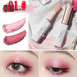 2 In 1 Eyeshadow Stick Double Color Lazy Gradient Velvet Eye Shadow Pencil Waterproof Shimmer Korea