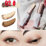 2 In 1 Eyeshadow Stick Double Color Lazy Gradient Velvet Eye Shadow Pencil Waterproof Shimmer Korea