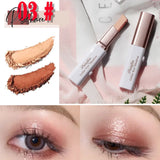 2 In 1 Eyeshadow Stick Double Color Lazy Gradient Velvet Eye Shadow Pencil Waterproof Shimmer Korea