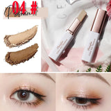 2 In 1 Eyeshadow Stick Double Color Lazy Gradient Velvet Eye Shadow Pencil Waterproof Shimmer Korea