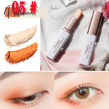 2 In 1 Eyeshadow Stick Double Color Lazy Gradient Velvet Eye Shadow Pencil Waterproof Shimmer Korea