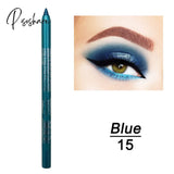 2 Pcs Long-Lasting Eye Liner Pencil Waterproof Pigment Blue Brown Black Eyeiner Pen Women Fashion