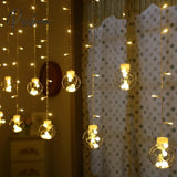 2023 Navidad Balls Moon Star Curtain Lights Fairy Garland Christmas Decorations For Home Outdoor