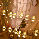 2023 Navidad Balls Moon Star Curtain Lights Fairy Garland Christmas Decorations For Home Outdoor