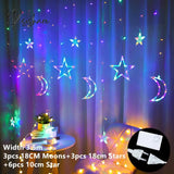 2023 Navidad Balls Moon Star Curtain Lights Fairy Garland Christmas Decorations For Home Outdoor