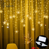 2023 Navidad Balls Moon Star Curtain Lights Fairy Garland Christmas Decorations For Home Outdoor