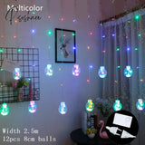 2023 Navidad Balls Moon Star Curtain Lights Fairy Garland Christmas Decorations For Home Outdoor