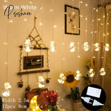 2023 Navidad Balls Moon Star Curtain Lights Fairy Garland Christmas Decorations For Home Outdoor