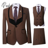 2023 New Arrival Peak Black Lapel Groom Tuxedos Burgundy Men Suits Wedding 3 Pieces(Jacket + Pant +