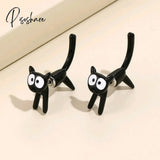 2023 New Funny Small Black Cat Earring For Women Girl Fashion Cute Animal Earrings Party Jewelry