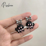 2023 New Funny Small Black Cat Earring For Women Girl Fashion Cute Animal Earrings Party Jewelry