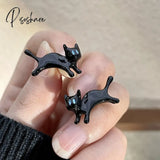 2023 New Funny Small Black Cat Earring For Women Girl Fashion Cute Animal Earrings Party Jewelry