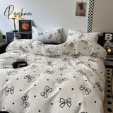 2023 New Upgraded Simple Nordic Style Cotton Bedding Black And White Series Men’s Four-Piece Set