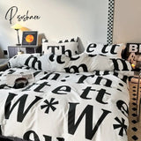 2023 New Upgraded Simple Nordic Style Cotton Bedding Black And White Series Men’s Four-Piece Set