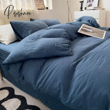 2023 Nordic Simple Washed Cotton 4-Piece Set Japanese Super Soft Bed Sheet 3Pcs Comforter Bedding