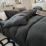 2023 Nordic Simple Washed Cotton 4-Piece Set Japanese Super Soft Bed Sheet 3Pcs Comforter Bedding