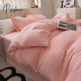 2023 Nordic Simple Washed Cotton 4-Piece Set Japanese Super Soft Bed Sheet 3Pcs Comforter Bedding