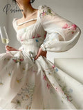2023 Summer Korean Fashion Y2K Mini Dress Woman Beach Chiffon Elegant Floral Sundress Party Casual