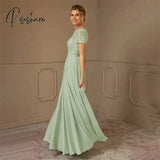 2024 Chiffon Wedding Party Dress Lace A-Line Mother Of The Bride Dresses For Weddings Scoop Neck