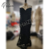 2024 Exquisite Mermaid Evening Dresses V-Neck Sleeveless Appliques Floor Length 3D Lace Hollow Prom