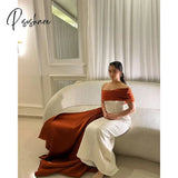 2024 New Elegant Contrast Straight Evening Gown Women’s One Shoulder Pleated Party Floor Length