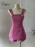 2024 Summer New Korean Sexy Backless Bow Cute Solid Color Camisole Women + High Waist Casual All