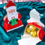 20Pcs/Lot Christmas Candy Chocolate Paper Boxes New Years Party Child Gift Packing Tree Pendant