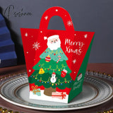 20Pcs/Lot Christmas Candy Chocolate Paper Boxes New Years Party Child Gift Packing Tree Pendant