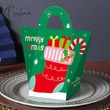 20Pcs/Lot Christmas Candy Chocolate Paper Boxes New Years Party Child Gift Packing Tree Pendant