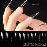 240Pcs Nails Extension System Full Cover Sculpted Clear Stiletto Coffin False Nail Tips Supplies